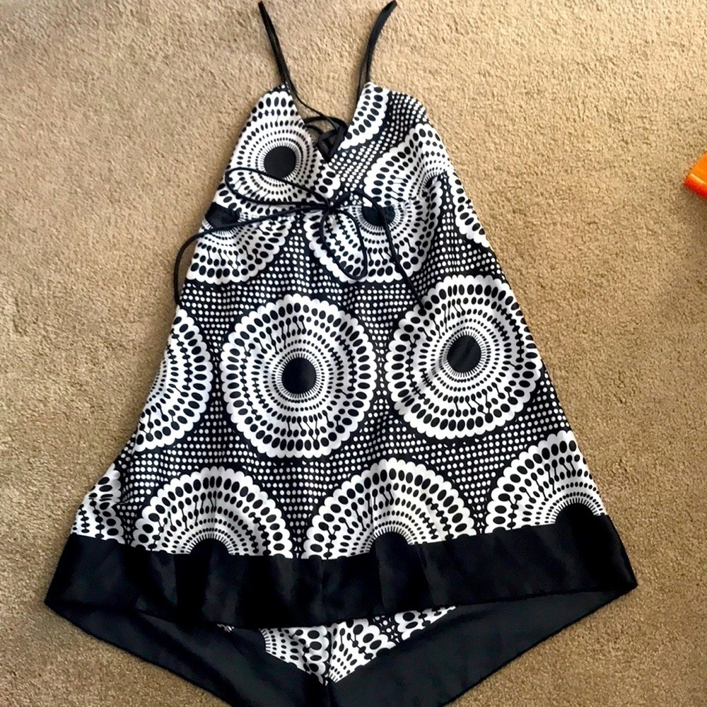 Connection 18 High low Tie Silky Dress Black